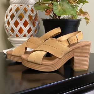 Toms Ibiza Honey Suede Slingback Heeled Sandal